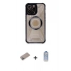 MARSİLYAN™- iPhone 12 Pro Max Kılıf Kutup Modern - Siyah Joko Magic 5D Cam + Shine Kamera Lens Koruma Cam - SABE