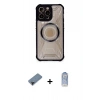 MARSİLYAN™- iPhone 12 Pro Max Kılıf Kutup Modern - Siyah Joko Magic 5D Cam + Shine Kamera Lens Koruma Cam - SH
