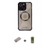 MARSİLYAN™- iPhone 12 Pro Max Kılıf Kutup Modern - Siyah Joko Magic 5D Hayalet Cam + Shine Kamera Lens Koruma Cam - SABE