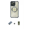 MARSİLYAN™- iPhone 12 Pro Max Kılıf Kutup Modern - Siyah Joko Magic 5D Hayalet Cam + Siyah Metal Kamera Lens Koruma Cam