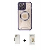 MARSİLYAN™- iPhone 12 Pro Max Kılıf Kutup Modern - Siyah Mat Seramik Nano Ekran Koruyucu + Shine Kamera Lens - GD