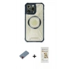 MARSİLYAN™- iPhone 12 Pro Max Kılıf Kutup Modern - Siyah Mat Seramik Nano Ekran Koruyucu + Metal Kamera Lens Koruma Cam - KI