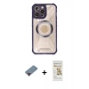 MARSİLYAN™- iPhone 12 Pro Max Kılıf Kutup Modern - Siyah Mat Seramik Nano Ekran Koruyucu + Metal Kamera Lens Koruma Cam - KI