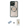 MARSİLYAN™- iPhone 12 Pro Max Kılıf Kutup Modern - Siyah Mat Seramik Nano Ekran Koruyucu + Shine Kamera Lens Koruma Cam - MI