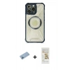 MARSİLYAN™- iPhone 12 Pro Max Kılıf Kutup Modern - Siyah Mat Seramik Nano Ekran Koruyucu + Shine Kamera Lens Koruma Cam - MI