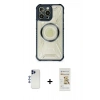MARSİLYAN™- iPhone 12 Pro Max Kılıf Kutup Modern - Siyah Mat Seramik Nano Ekran Koruyucu + Shine Kamera Lens - LT