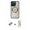 MARSİLYAN™- iPhone 12 Pro Max Kılıf Kutup Modern - Siyah Mat Seramik Nano Ekran Koruyucu + Shine Kamera Lens Koruma Cam - GI