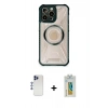 MARSİLYAN™- iPhone 12 Pro Max Kılıf Kutup Modern - Siyah Polymer Nano Ekran Koruyucu + Shine Kamera Lens - LT