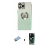 MARSİLYAN™- iPhone 12 Pro Max Kılıf Kutup Yansıma Özel Seri - Şeffaf 360 Full Body Arka Koruyucu + Shine Kamera Lens Koruma Cam - MI