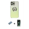MARSİLYAN™- iPhone 12 Pro Max Kılıf Kutup Yansıma Özel Seri - Şeffaf 360 Full Body Arka Koruyucu + Shine Kamera Lens Koruma Cam - GS