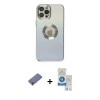 MARSİLYAN™- iPhone 12 Pro Max Kılıf Kutup Yansıma Özel Seri - Şeffaf Royal Nano Ekran Koruyucu + Metal Kamera Lens Koruma Cam - GD