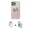 MARSİLYAN™- iPhone 12 Pro Max Kılıf Kutup Yansıma Özel Seri - Şeffaf Royal Nano Ekran Koruyucu + Shine Kamera Lens - GD