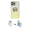 MARSİLYAN™- iPhone 12 Pro Max Kılıf Kutup Yansıma Özel Seri - Şeffaf Royal Nano Ekran Koruyucu + Shine Kamera Lens - GD