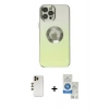 MARSİLYAN™- iPhone 12 Pro Max Kılıf Kutup Yansıma Özel Seri - Şeffaf Royal Nano Ekran Koruyucu + Shine Kamera Lens - GD