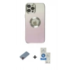 MARSİLYAN™- iPhone 12 Pro Max Kılıf Kutup Yansıma Özel Seri - Şeffaf Royal Nano Ekran Koruyucu + Metal Kamera Lens Koruma Cam - KI