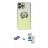 MARSİLYAN™- iPhone 12 Pro Max Kılıf Kutup Yansıma Özel Seri - Şeffaf Royal Nano Ekran Koruyucu + Renkli Kamera Lens Koruma Cam - TU