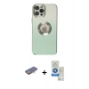 MARSİLYAN™- iPhone 12 Pro Max Kılıf Kutup Yansıma Özel Seri - Şeffaf Royal Nano Ekran Koruyucu + Renkli Kamera Lens Koruma Cam - TU