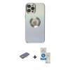 MARSİLYAN™- iPhone 12 Pro Max Kılıf Kutup Yansıma Özel Seri - Şeffaf Royal Nano Ekran Koruyucu + Renkli Kamera Lens Koruma Cam - TU
