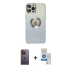 MARSİLYAN™- iPhone 12 Pro Max Kılıf Kutup Yansıma Özel Seri - Şeffaf Royal Nano Ekran Koruyucu + Neon Fosforlu Kamera Lens - SI