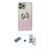 MARSİLYAN™- iPhone 12 Pro Max Kılıf Kutup Yansıma Özel Seri - Şeffaf Royal Nano Ekran Koruyucu + Shine Kamera Lens Koruma Cam - GD