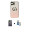 MARSİLYAN™- iPhone 12 Pro Max Kılıf Kutup Yansıma Özel Seri - Şeffaf Royal Nano Ekran Koruyucu + Neon Fosforlu Kamera Lens - YL