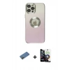 MARSİLYAN™- iPhone 12 Pro Max Kılıf Kutup Yansıma Özel Seri - Şeffaf Temperli Cam Ekran Koruyucu + Shine Kamera Lens Koruma Cam - GD
