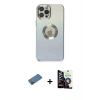 MARSİLYAN™- iPhone 12 Pro Max Kılıf Kutup Yansıma Özel Seri - Şeffaf Temperli Cam Ekran Koruyucu + Shine Kamera Lens Koruma Cam - GD