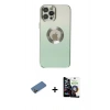 MARSİLYAN™- iPhone 12 Pro Max Kılıf Kutup Yansıma Özel Seri - Şeffaf Temperli Cam Ekran Koruyucu + Shine Kamera Lens Koruma Cam - GD