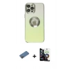 MARSİLYAN™- iPhone 12 Pro Max Kılıf Kutup Yansıma Özel Seri - Şeffaf Temperli Cam Ekran Koruyucu + Shine Kamera Lens Koruma Cam - GD