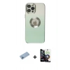 MARSİLYAN™- iPhone 12 Pro Max Kılıf Kutup Yansıma Özel Seri - Şeffaf Temperli Cam Ekran Koruyucu + Mavi Shine Kamera Lens Koruma Cam