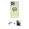 MARSİLYAN™- iPhone 12 Pro Max Kılıf Kutup Yansıma Özel Seri - Şeffaf Temperli Cam Ekran Koruyucu + Mavi Shine Kamera Lens Koruma Cam