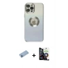 MARSİLYAN™- iPhone 12 Pro Max Kılıf Kutup Yansıma Özel Seri - Şeffaf Temperli Cam Ekran Koruyucu + Mavi Shine Kamera Lens Koruma Cam