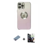 MARSİLYAN™- iPhone 12 Pro Max Kılıf Kutup Yansıma Özel Seri - Şeffaf Temperli Cam Ekran Koruyucu + Shine Kamera Lens Koruma Cam - PE