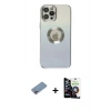 MARSİLYAN™- iPhone 12 Pro Max Kılıf Kutup Yansıma Özel Seri - Şeffaf Temperli Cam Ekran Koruyucu + Shine Kamera Lens Koruma Cam - PE