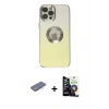MARSİLYAN™- iPhone 12 Pro Max Kılıf Kutup Yansıma Özel Seri - Şeffaf Temperli Cam Ekran Koruyucu + Renkli Kamera Lens Koruma Cam - MI