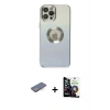 MARSİLYAN™- iPhone 12 Pro Max Kılıf Kutup Yansıma Özel Seri - Şeffaf Temperli Cam Ekran Koruyucu + Renkli Kamera Lens Koruma Cam - MI