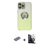 MARSİLYAN™- iPhone 12 Pro Max Kılıf Kutup Yansıma Özel Seri - Şeffaf Temperli Cam Ekran Koruyucu + Renkli Kamera Lens Koruma Cam - MI