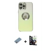 MARSİLYAN™- iPhone 12 Pro Max Kılıf Kutup Yansıma Özel Seri - Şeffaf Temperli Cam Ekran Koruyucu + Shine Kamera Lens Koruma Cam - GI