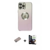 MARSİLYAN™- iPhone 12 Pro Max Kılıf Kutup Yansıma Özel Seri - Şeffaf Temperli Cam Ekran Koruyucu + Shine Kamera Lens Koruma Cam - SABE