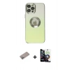MARSİLYAN™- iPhone 12 Pro Max Kılıf Kutup Yansıma Özel Seri - Şeffaf Temperli Cam Ekran Koruyucu + Shine Kamera Lens Koruma Cam - SABE