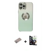 MARSİLYAN™- iPhone 12 Pro Max Kılıf Kutup Yansıma Özel Seri - Şeffaf Temperli Cam Ekran Koruyucu + Shine Kamera Lens Koruma Cam - SABE