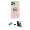 MARSİLYAN™- iPhone 12 Pro Max Kılıf Kutup Yansıma Özel Seri - Şeffaf Temperli Cam Ekran Koruyucu + Shine Kamera Lens Koruma Cam - GS