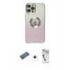 MARSİLYAN™- iPhone 12 Pro Max Kılıf Kutup Yansıma Özel Seri - Şeffaf Uv Polymer Nano Ekran Koruyucu + Shine Kamera Lens Koruma Cam - GD