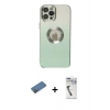 MARSİLYAN™- iPhone 12 Pro Max Kılıf Kutup Yansıma Özel Seri - Şeffaf Uv Polymer Nano Ekran Koruyucu + Shine Kamera Lens Koruma Cam - GD
