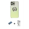 MARSİLYAN™- iPhone 12 Pro Max Kılıf Kutup Yansıma Özel Seri - Şeffaf Uv Polymer Nano Ekran Koruyucu + Shine Kamera Lens Koruma Cam - GD