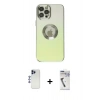 MARSİLYAN™- iPhone 12 Pro Max Kılıf Kutup Yansıma Özel Seri - Şeffaf Uv Polymer Nano Ekran Koruyucu + Shine Kamera Lens - LT