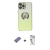 MARSİLYAN™- iPhone 12 Pro Max Kılıf Kutup Yansıma Özel Seri - Şeffaf Uv Polymer Nano Ekran Koruyucu + Metal Kamera Lens Koruma Cam - GD