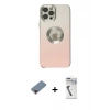 MARSİLYAN™- iPhone 12 Pro Max Kılıf Kutup Yansıma Özel Seri - Şeffaf Uv Polymer Nano Ekran Koruyucu + Metal Kamera Lens Koruma Cam - KI