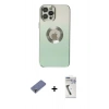 MARSİLYAN™- iPhone 12 Pro Max Kılıf Kutup Yansıma Özel Seri - Şeffaf Uv Polymer Nano Ekran Koruyucu + Metal Kamera Lens Koruma Cam - GD