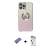 MARSİLYAN™- iPhone 12 Pro Max Kılıf Kutup Yansıma Özel Seri - Şeffaf Uv Polymer Nano Ekran Koruyucu + Metal Kamera Lens Koruma Cam - GD